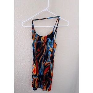 Multicolor Swirl Pattern Miami Vibes Dress